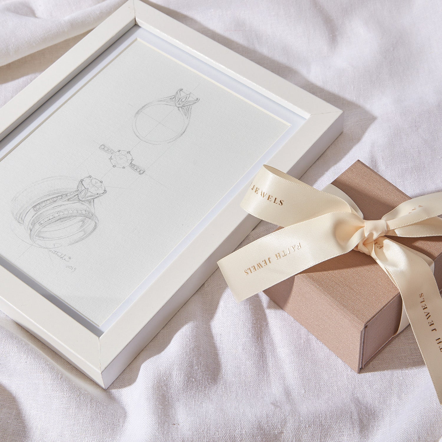 Hand-sketched custom ring design by Faith Jewels, showcasing your customized diamond ring