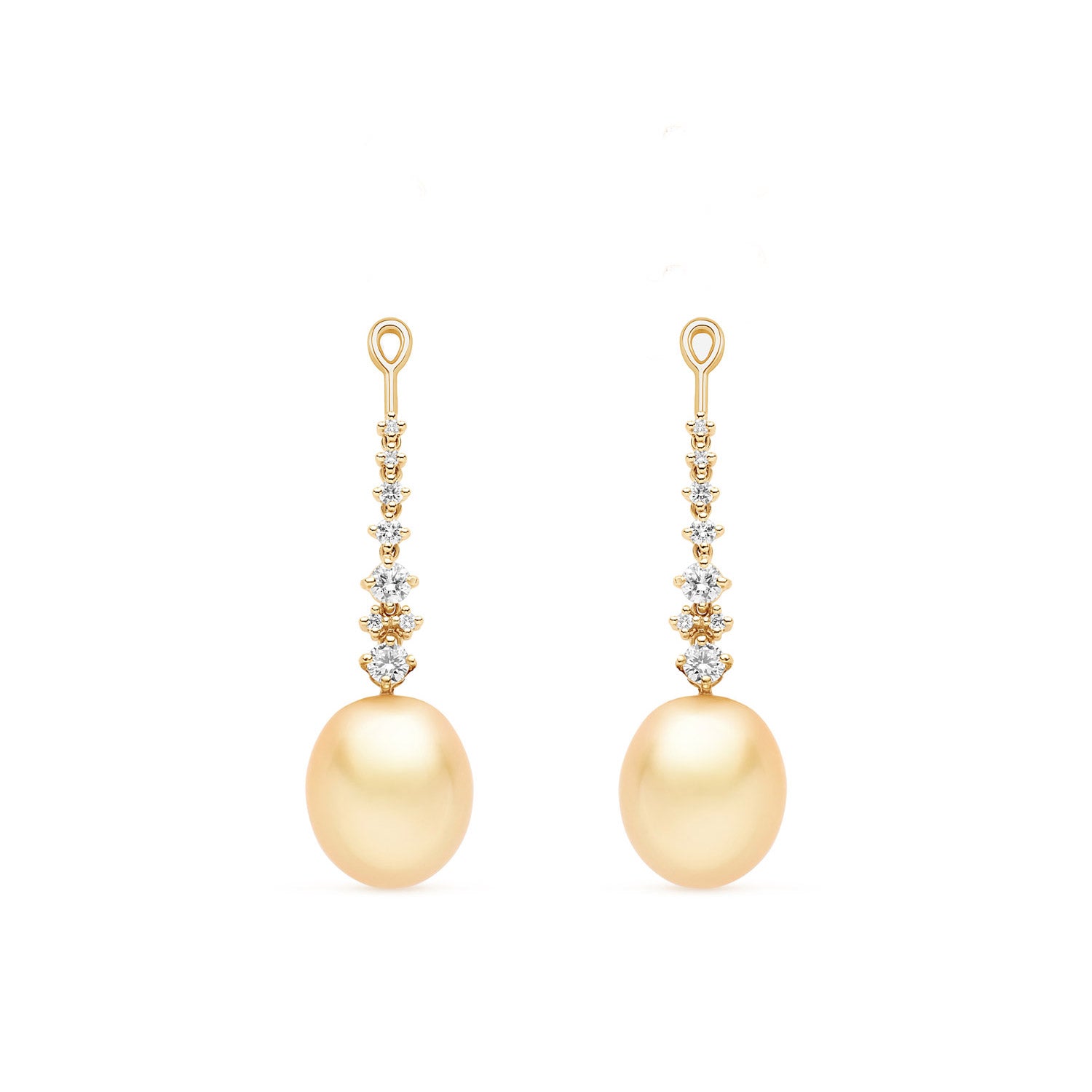 Diamond Enhancers with Golden South Sea Pearls - Yellow Gold