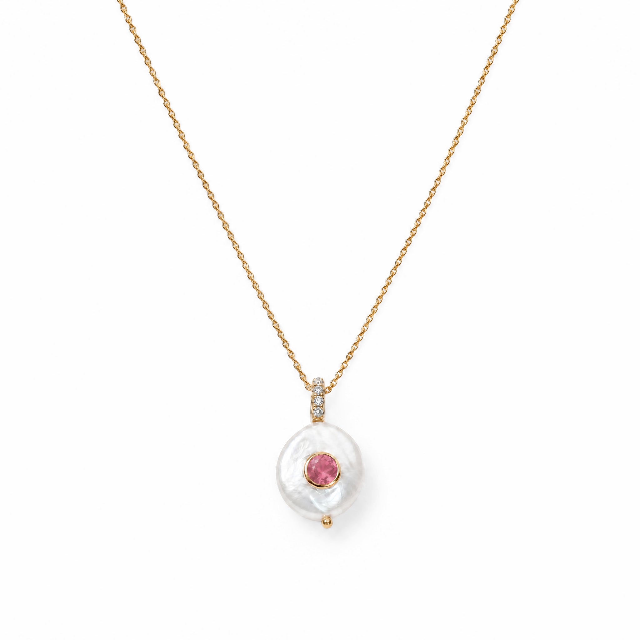 Gemdrops Coin Pearl Charm - Ruby