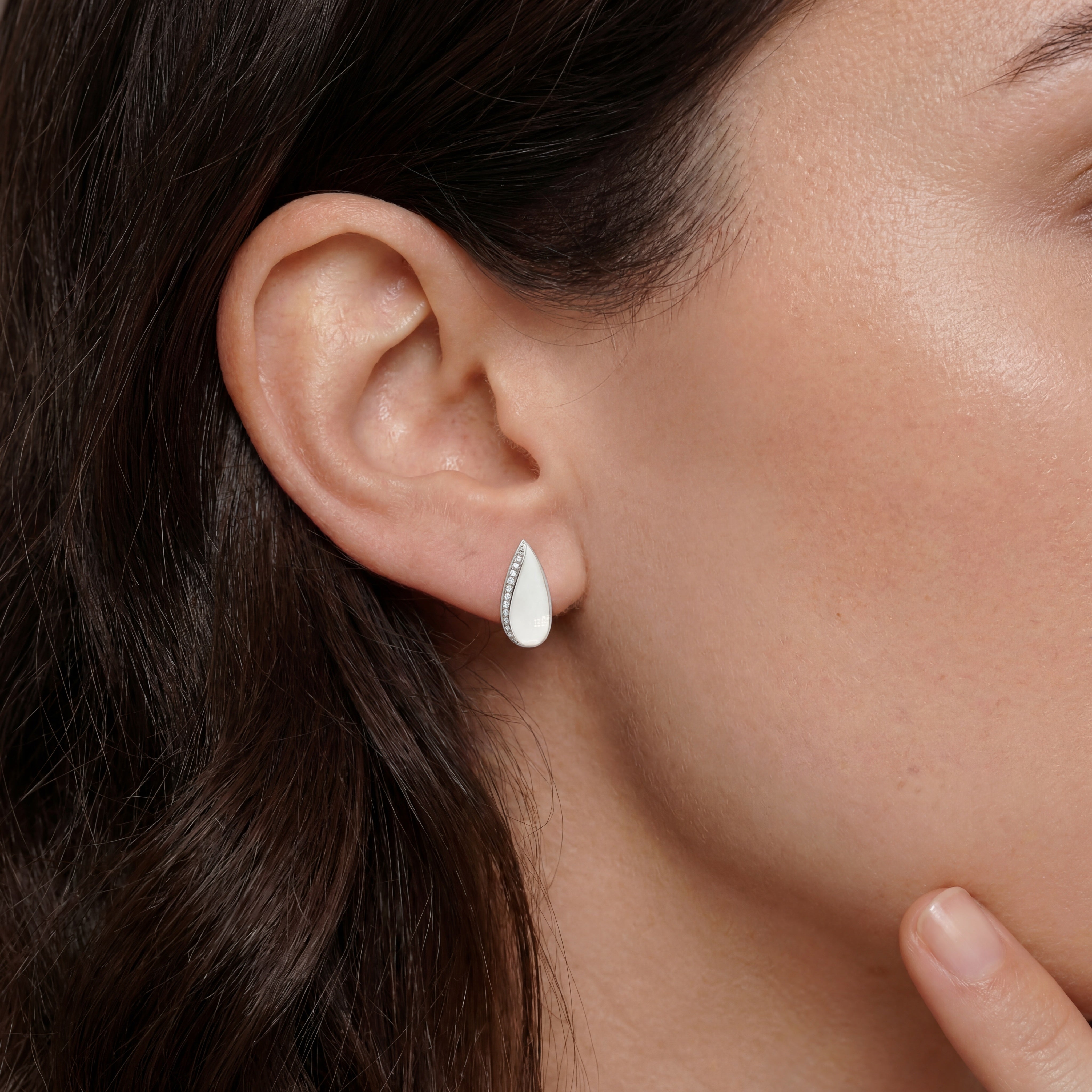 ECLIPSE DIAMONDS & ENAMEL HOOP EARRINGS - SOLD