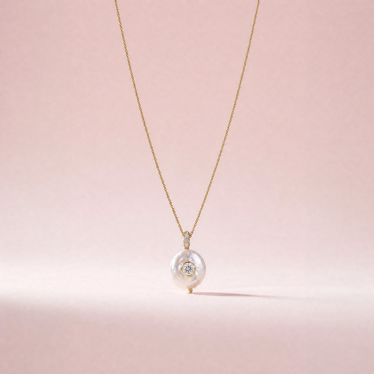 Gemdrops Coin Pearl Charm - White Topaz