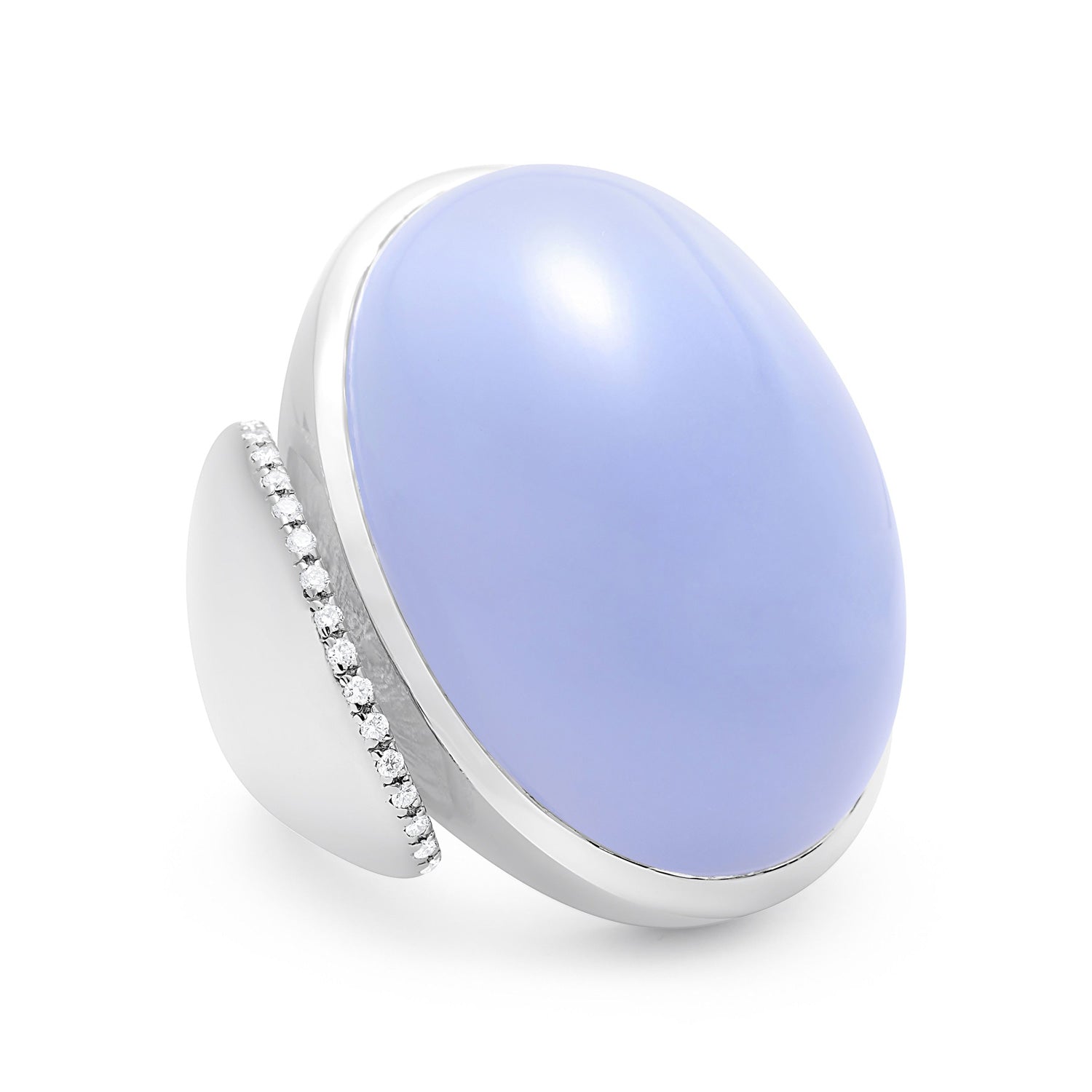 FJ CABOCHON CHALCEDONY TOI ET MOI RING