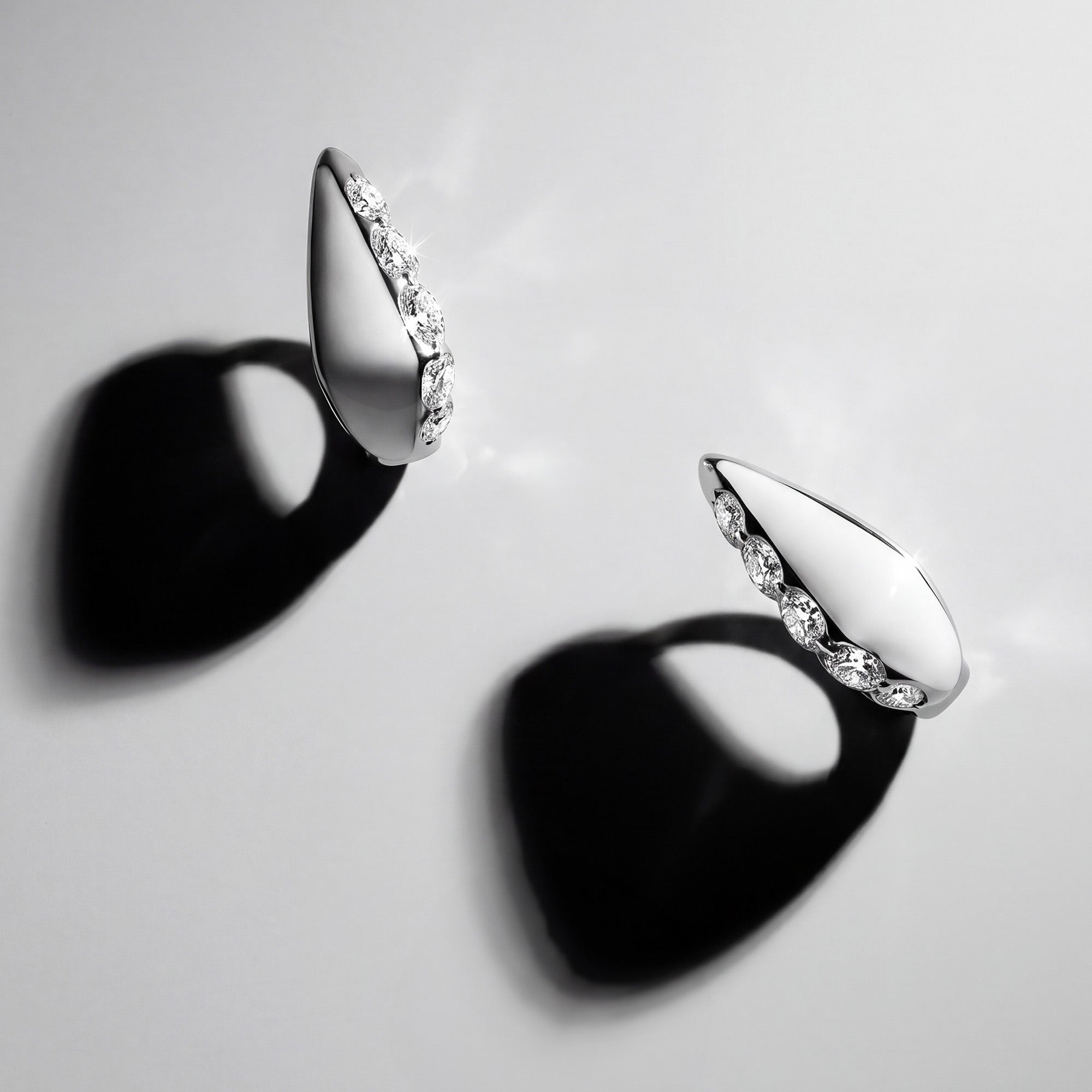 ECLIPSE SCULPTED DIAMONDS & ENAMEL HOOP EARRINGS - SOLD