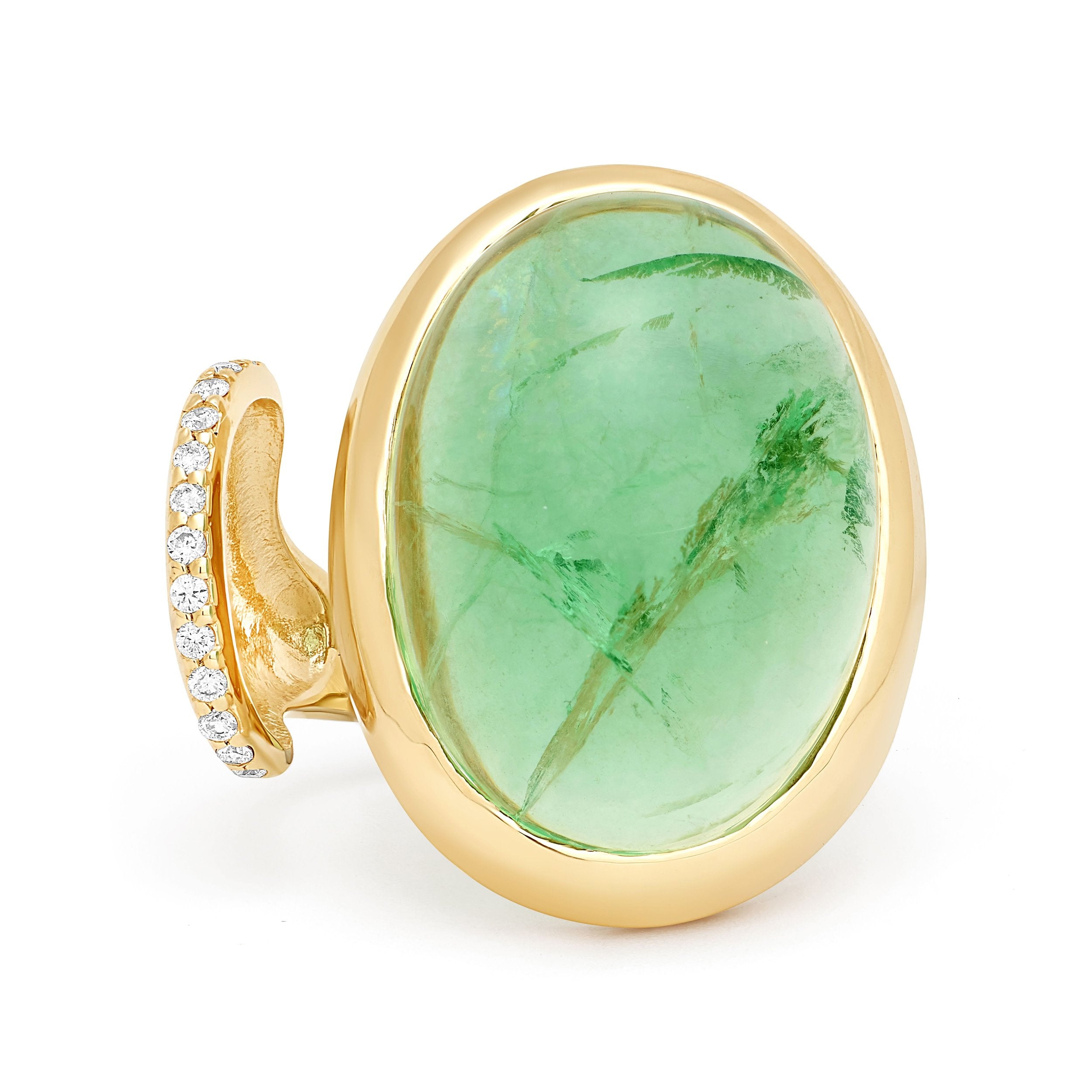 FJ CABOCHON FLUORITE TOI ET MOI RING