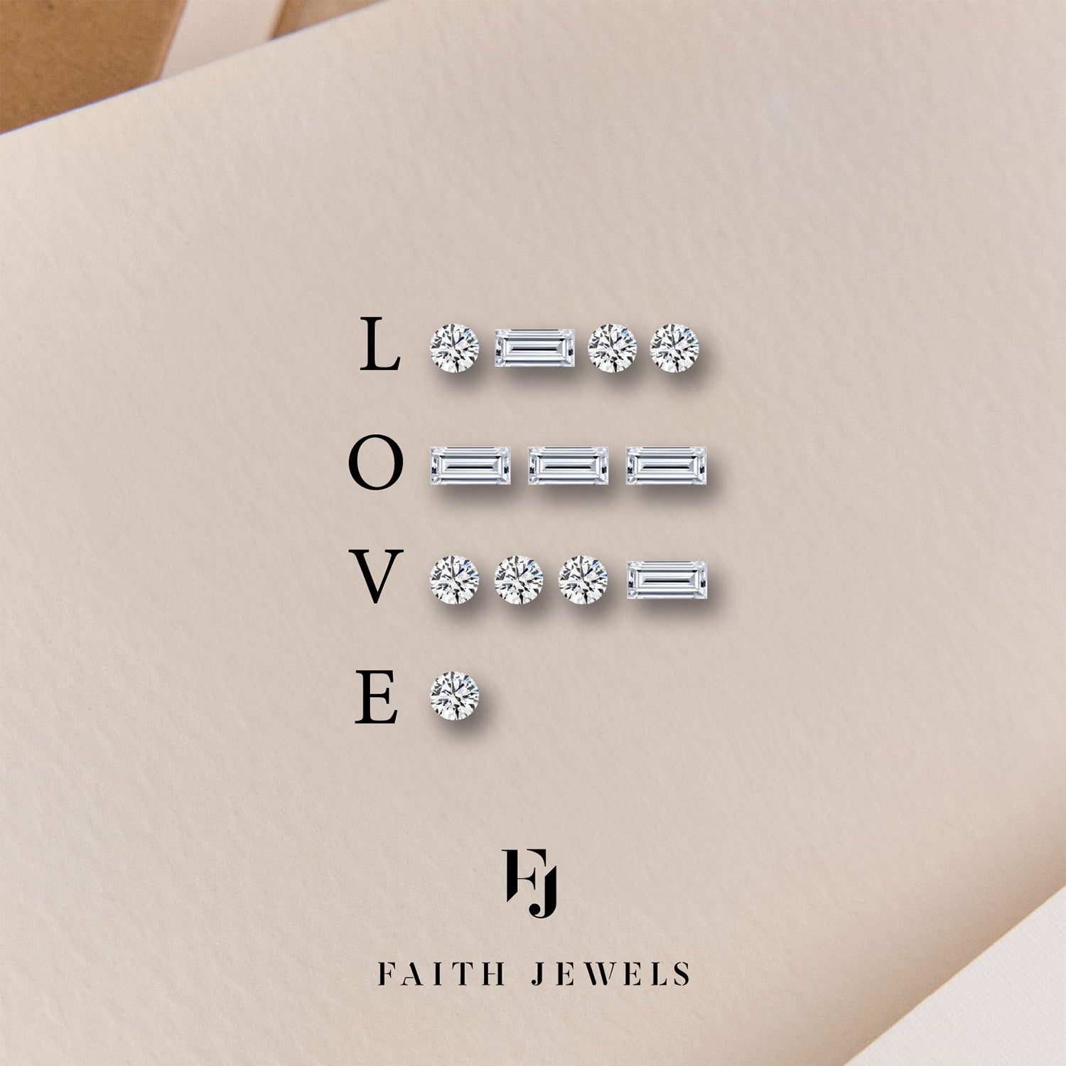 Faith Jewels Morse Code LOVE diamond code