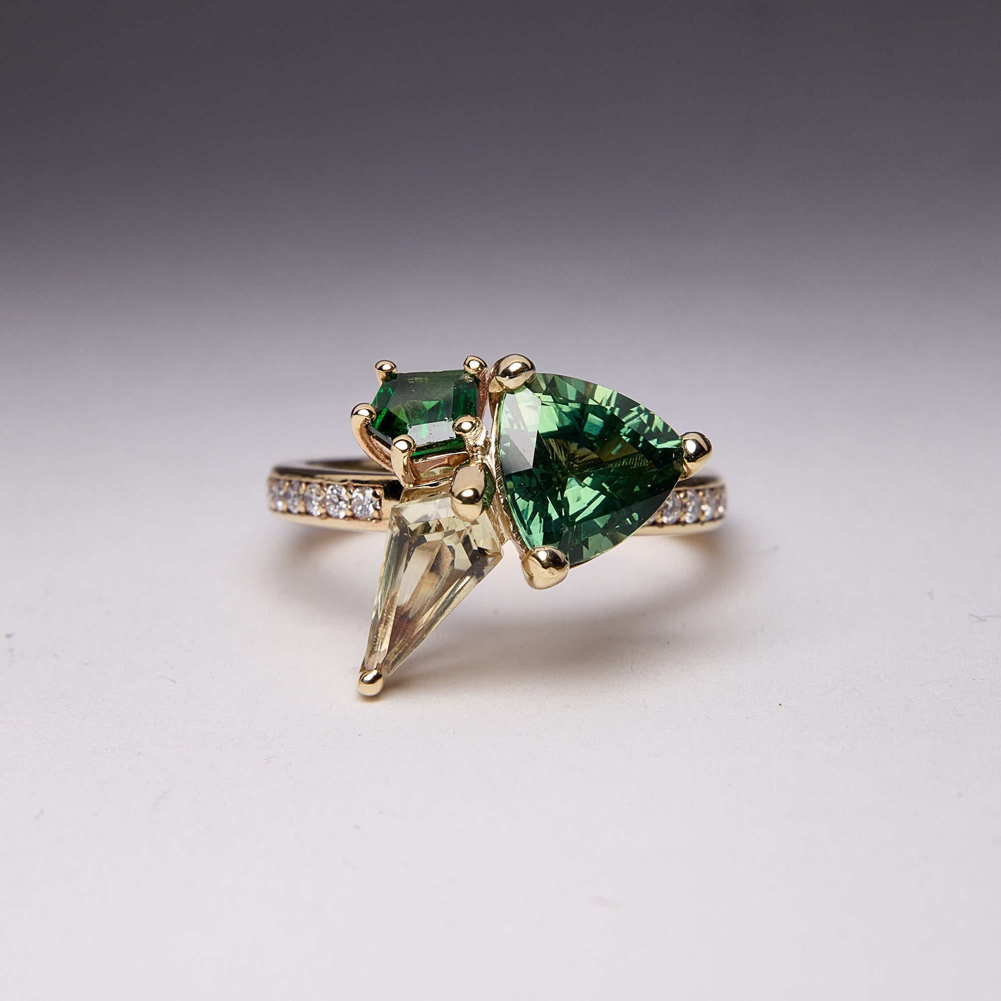 Multi-Green Bouquet Ring