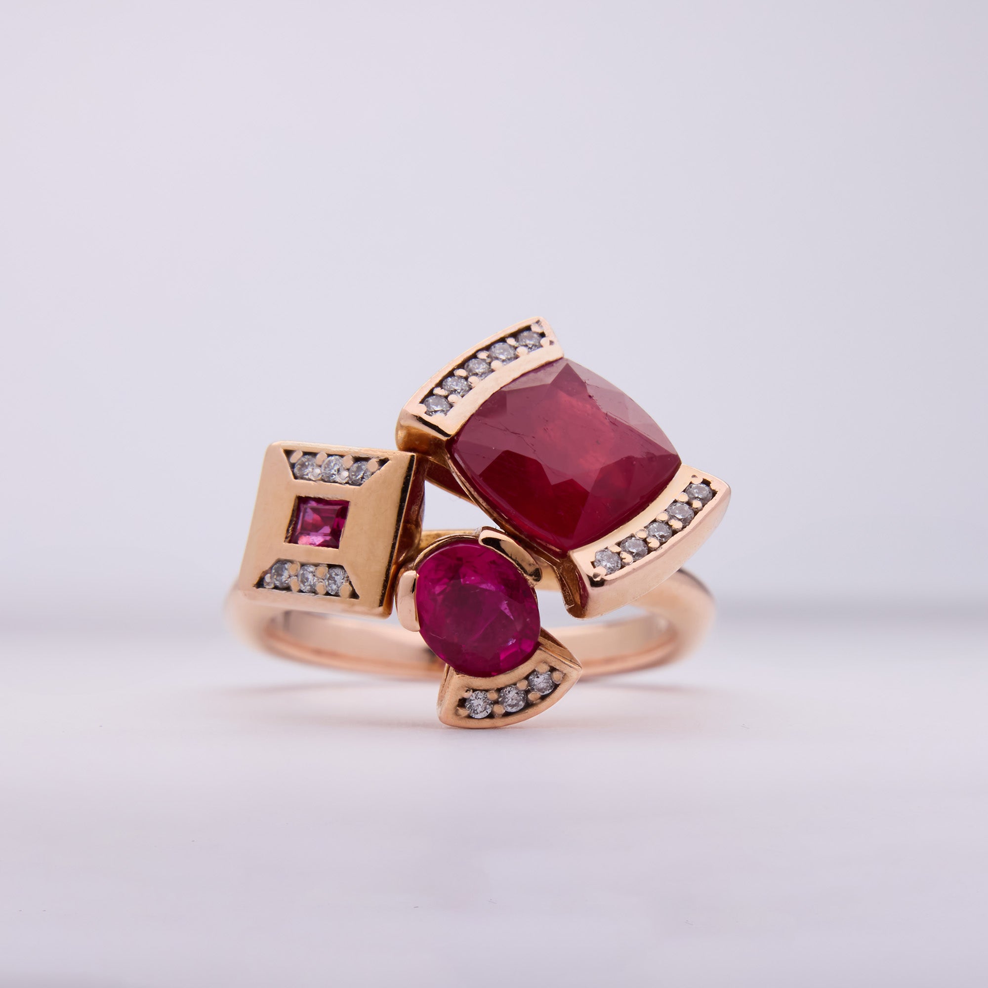 JULY BIRTHSTONE BOUQUET RING - RUBY
