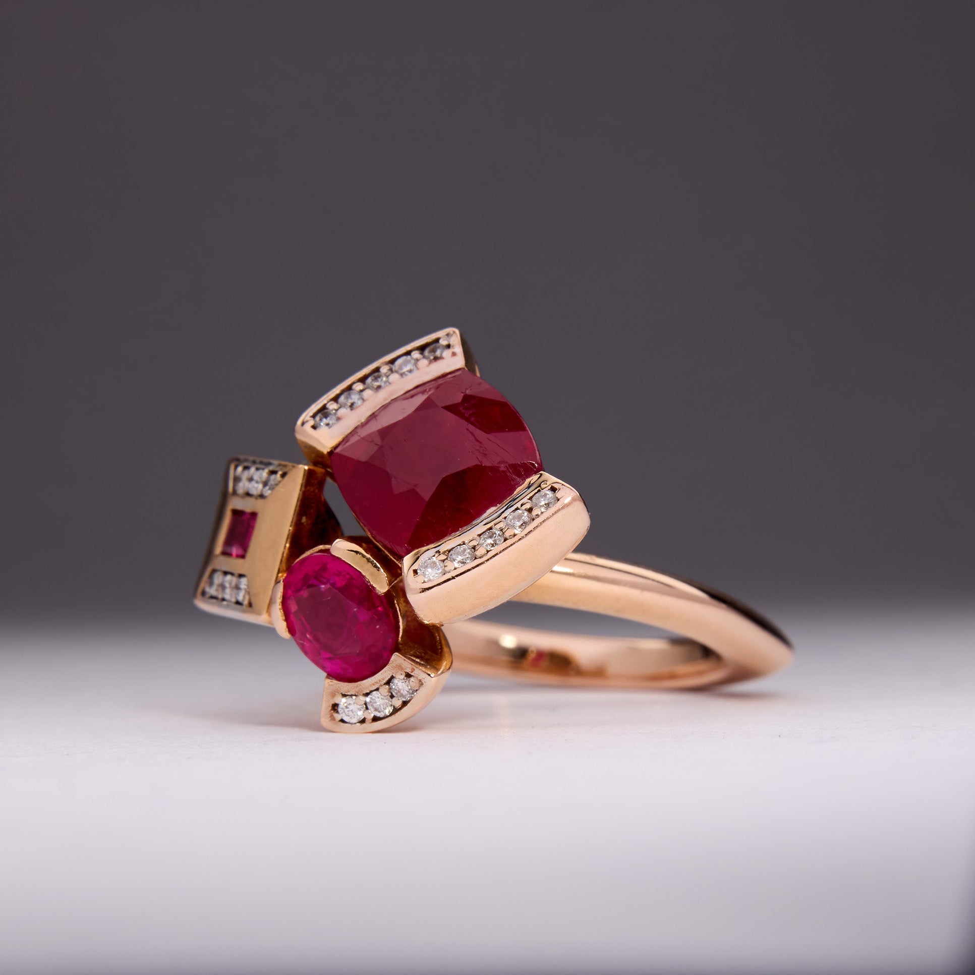 JULY BIRTHSTONE BOUQUET RING - RUBY